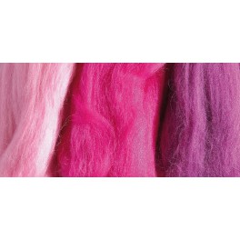 Merino Filzwolle, Kammzug pink Mix