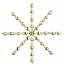 Drahsternebastelset mit Perlen 15cm, kultur/gold
