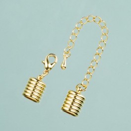 Endkappen gerillt mit Regulationskettchen 8mm goldfarbig