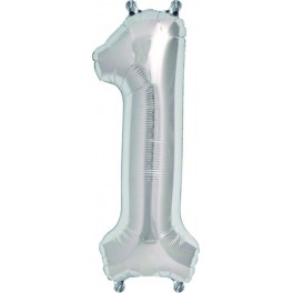 Folienballon silber "1"