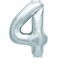 Folienballon silber "1"