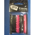Bänderset "pink/schwarz"