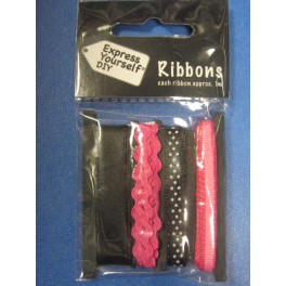 Bänderset "pink/schwarz"