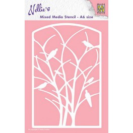 Nellies Choice Mixed Media Stencils A6 Rahmen Blumen
