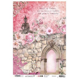 Stamperia Rice Paper A4 Clockwise Clock & Keys