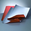 Alufolienzuschnitt Prägefolie rot/silber