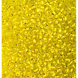 Rocailles 3,5mm mit Silbereinzug gelb