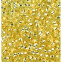 Rocailles 3,5mm mit Silbereinzug hellgelb