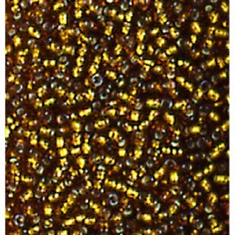 Rocailles 3,5mm mit Silbereinzug altgoldeinzug