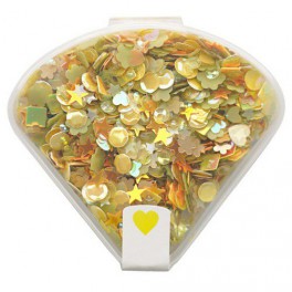Pailletten rund gewölbt, gold hologramm