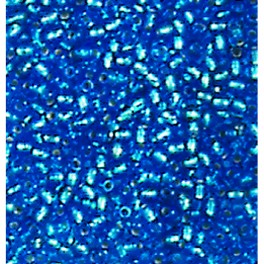 Rocailles 2,6mm mit Silbereinzug hellblau