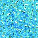 Rocailles 2,6mm mit Silbereinzug aqua