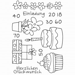 Stempelset mit Acrylblocks Geburt