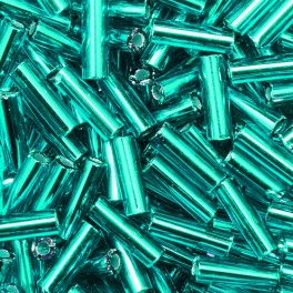 Stiftperlen kurz Silbereinzug pfauenblau